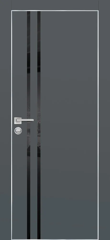 Межкомнатная дверь PX-11  AL кромка с 4-х ст. Графит матовый